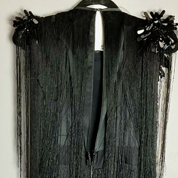 PRADA vintage black dress with the beaded necklace. Made in Italy. Size 6 - Picture 3 of 5